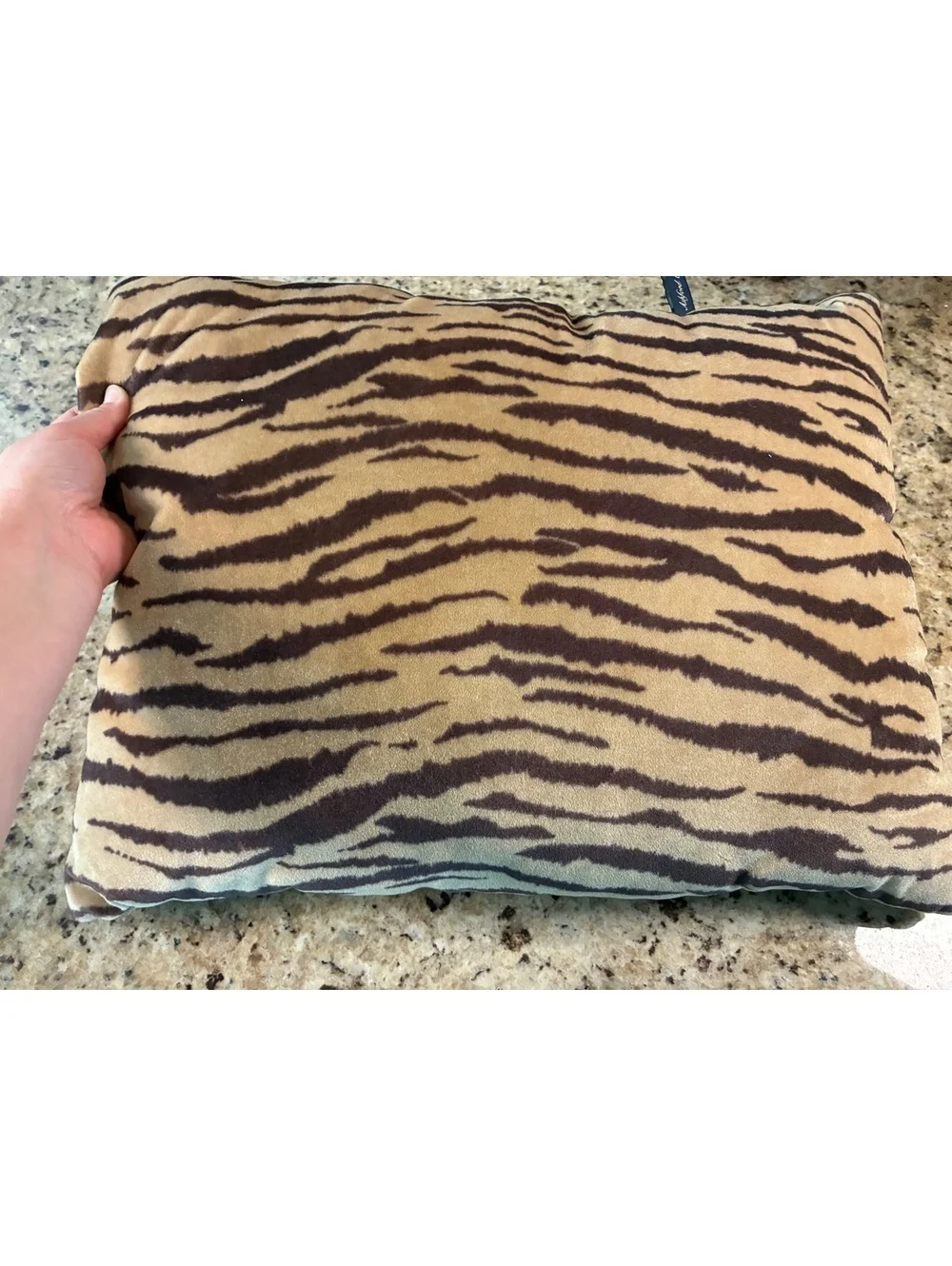 Vintage Ashford Court Elephant Safari Woven Tapestry Pillow with Tiger Back